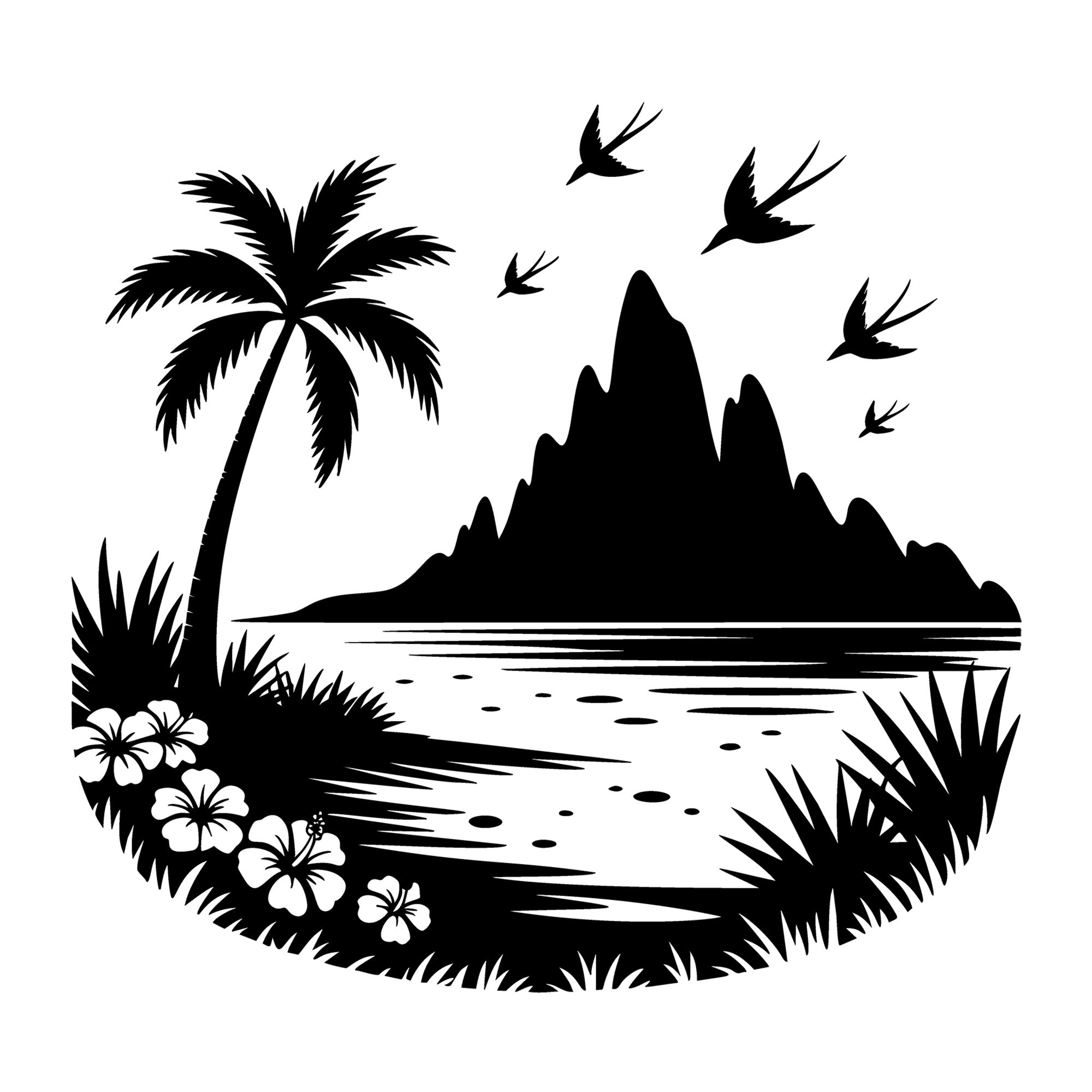 Beach SVG for Cricut, Silhouette, laser cutting, vinyl, sublimation, beach shirts, decals, signs, and DIY craft projects.