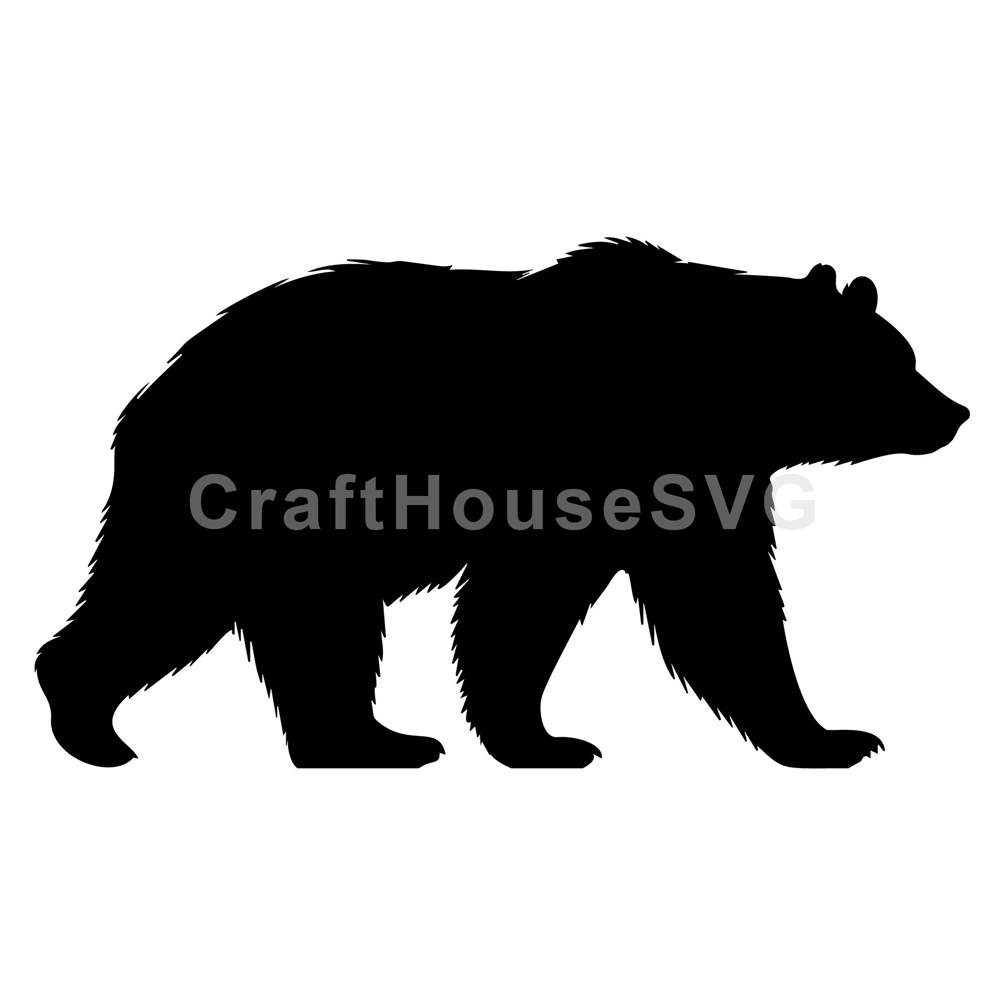 Walking Bear Silhouette SVG