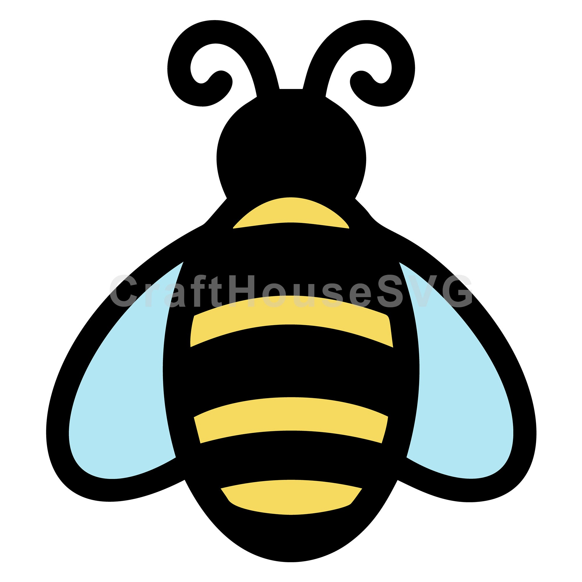 Swirled Antennae Bee Layered SVG