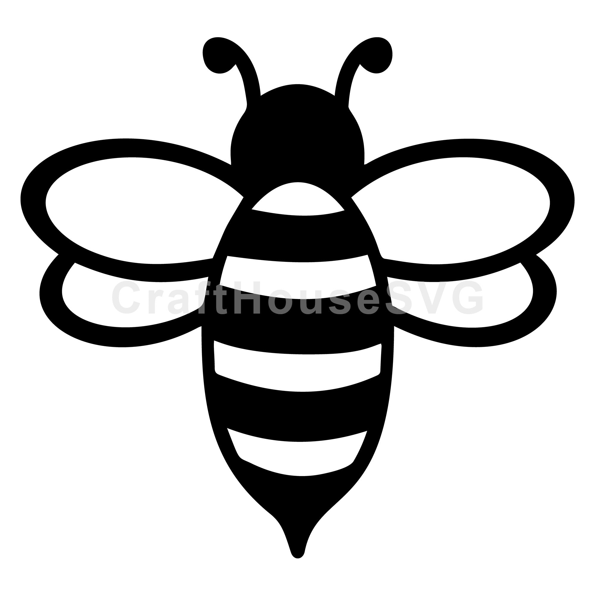 Simple Honey Bee Silhouette SVG