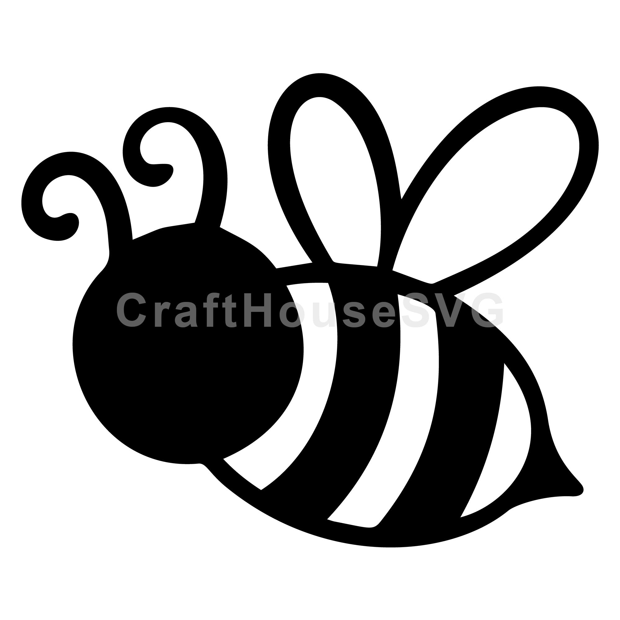 Cute Bee Flying Side View SVG