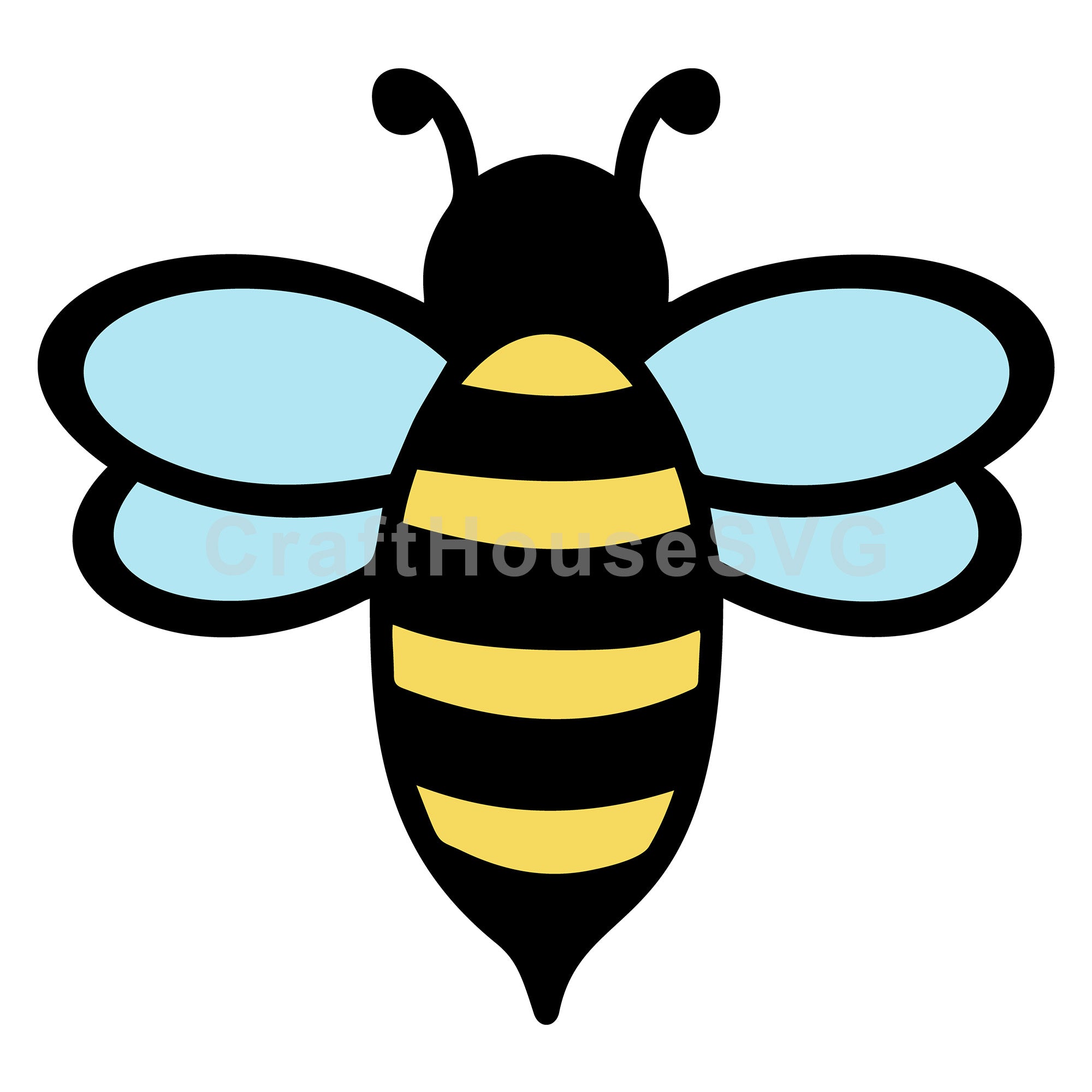 Colorful Honey Bee Layered SVG