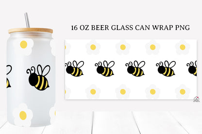 Bee 16 Oz Glass Can Wrap SVG Bundle