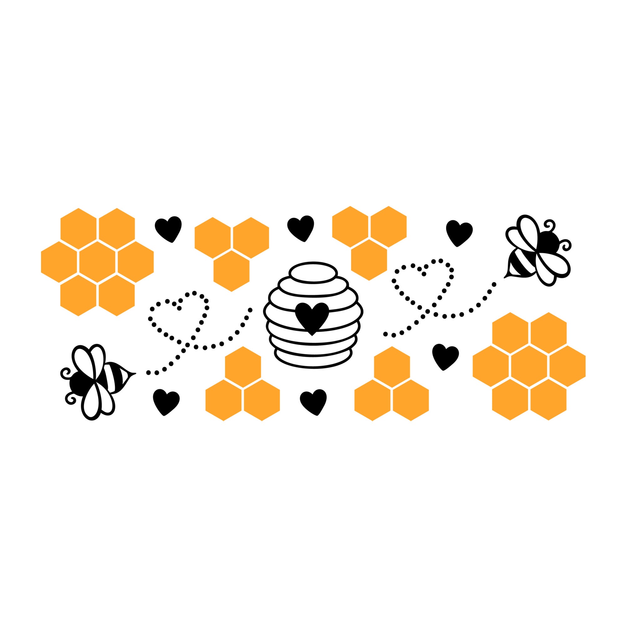 Bee Beer Glass Wrap SVG design for Cricut, Silhouette, laser cutting, vinyl, sublimation, and craft projects.