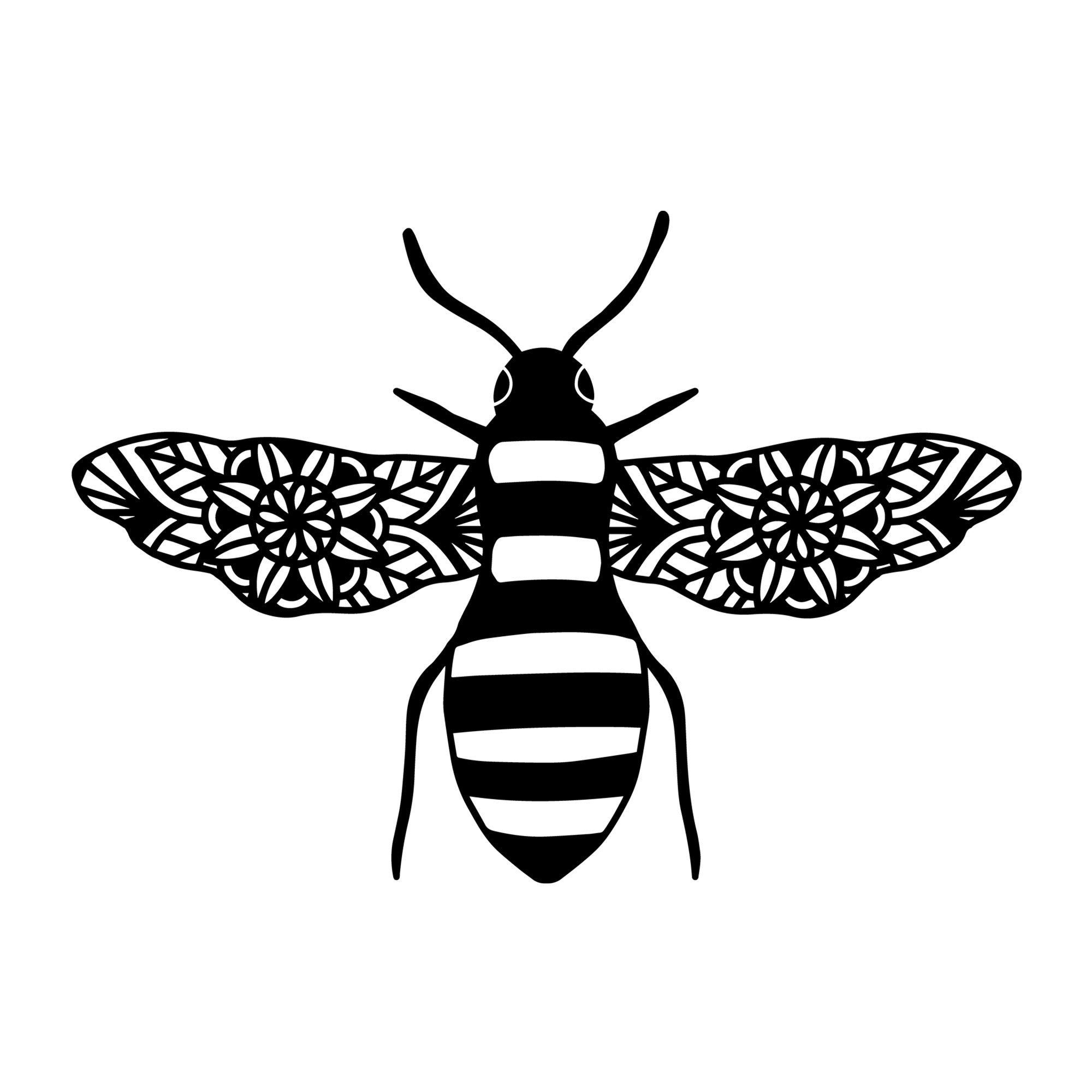 Bee Mandala SVG mandala SVG design for Cricut, Silhouette, laser cutting, vinyl, sublimation, decals, shirts, and DIY craft projects.