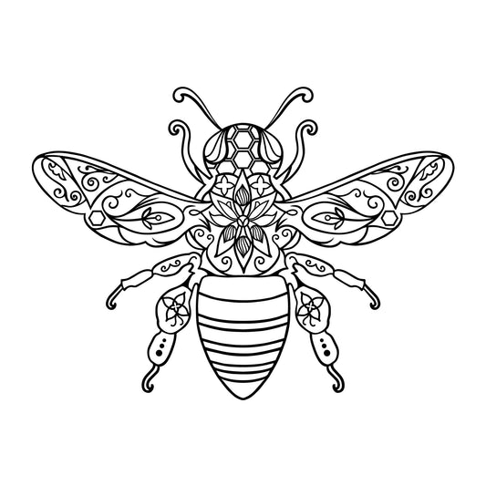 Bee Mandala SVG mandala SVG design for Cricut, Silhouette, laser cutting, vinyl, sublimation, decals, shirts, and DIY craft projects.