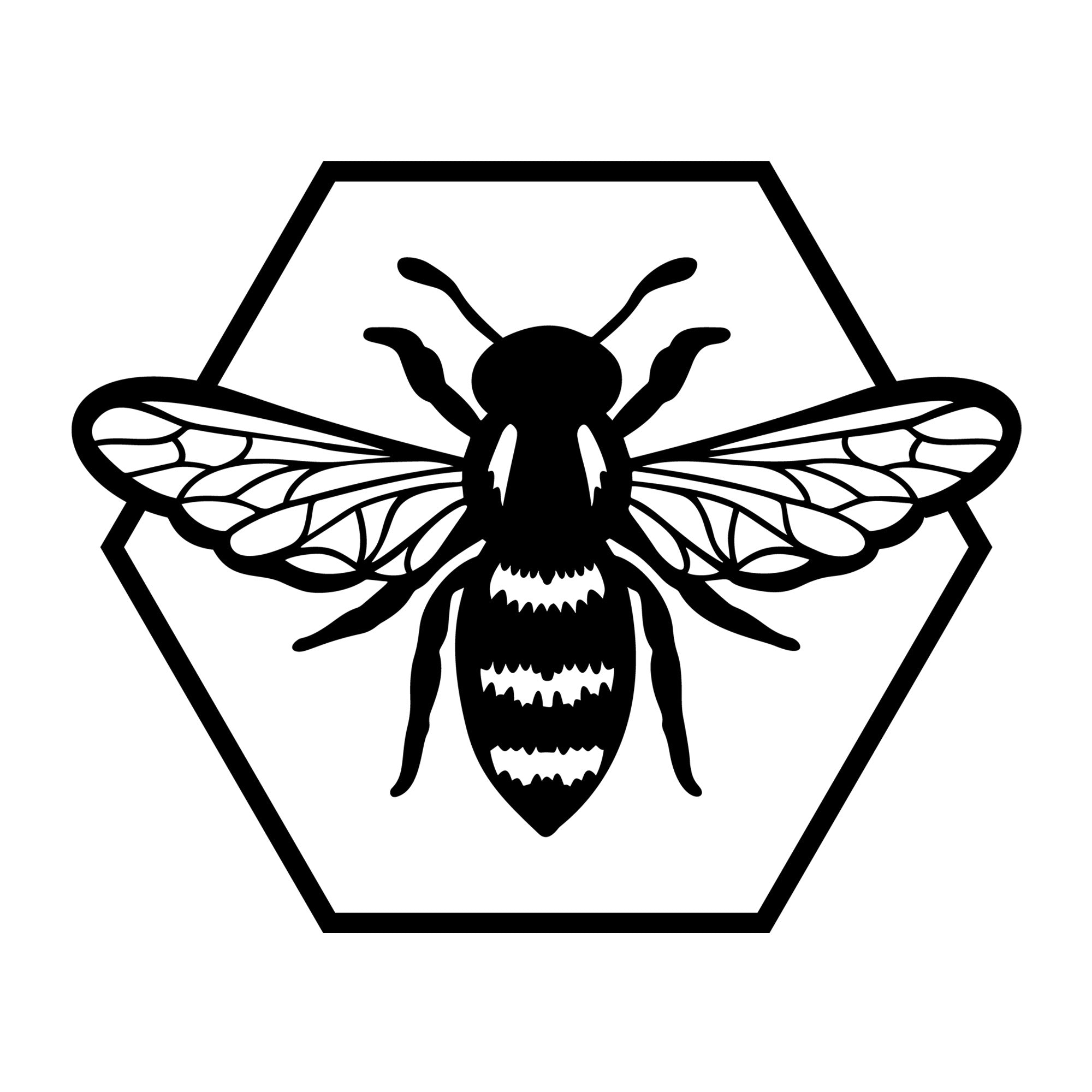 Bee Hexagon SVG design for Cricut, Silhouette, laser cutting, vinyl, sublimation, and bee craft projects.