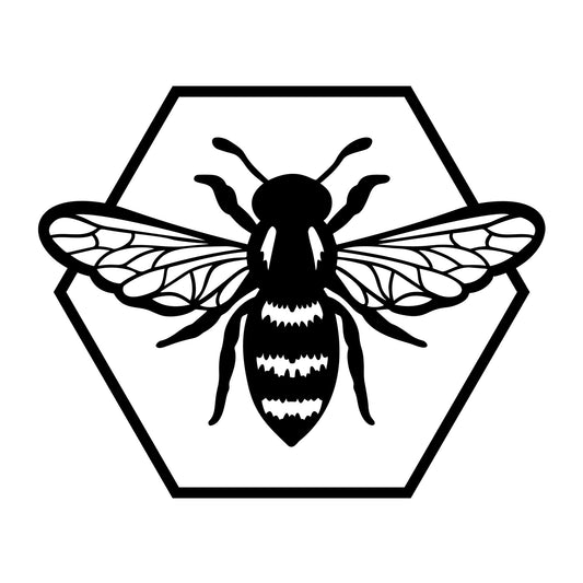 Bee Hexagon SVG design for Cricut, Silhouette, laser cutting, vinyl, sublimation, and bee craft projects.