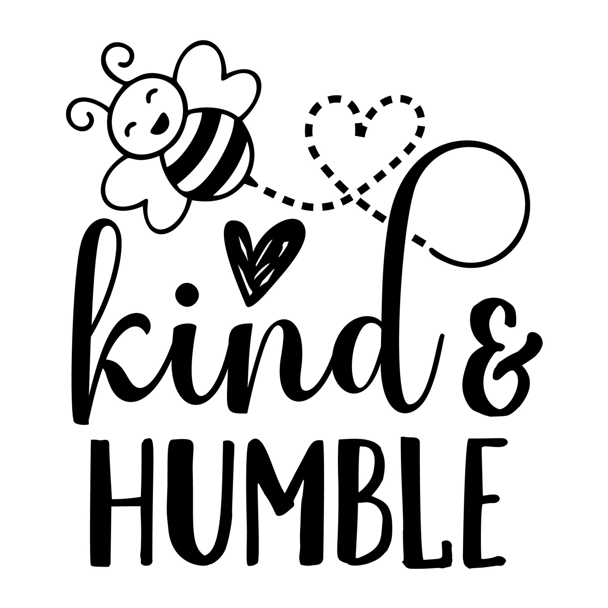 Bee Kind and Humble SVG design for Cricut, Silhouette, laser cutting, vinyl, sublimation, and bee craft projects.