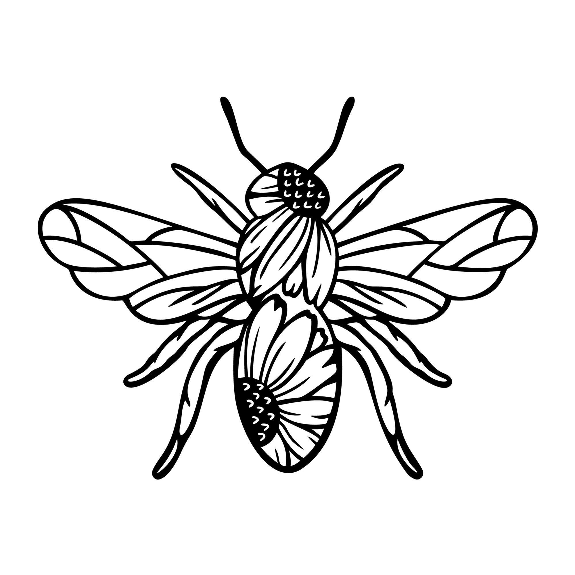 Bee Sunflower SVG design for Cricut, Silhouette, laser cutting, vinyl, sublimation, and bee craft projects.