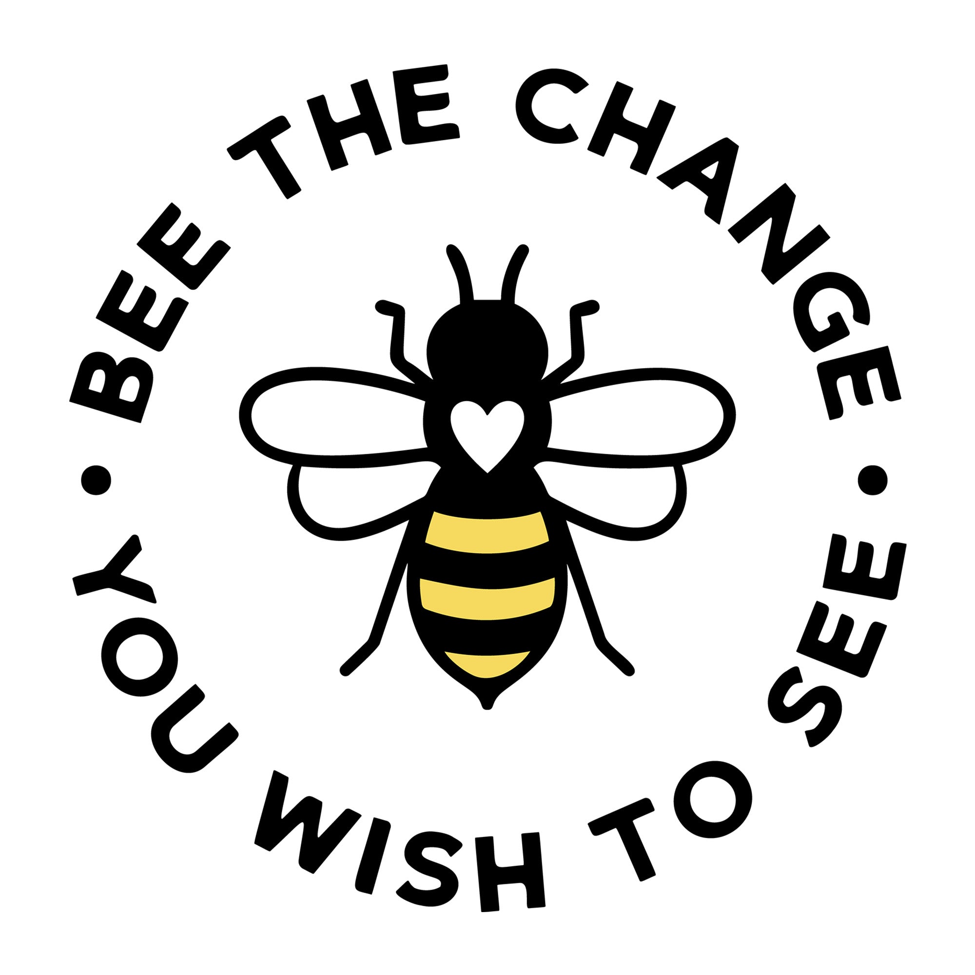 Bee The Change You Wish To See SVG design for Cricut, Silhouette, laser cutting, vinyl, sublimation, and bee craft projects.