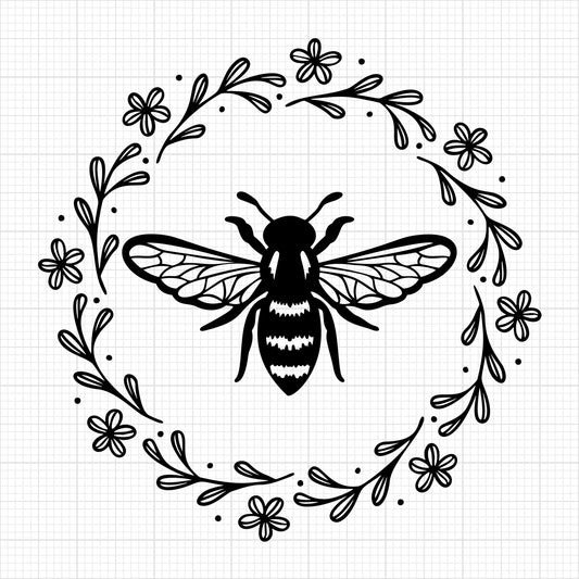 Bee floral wreath