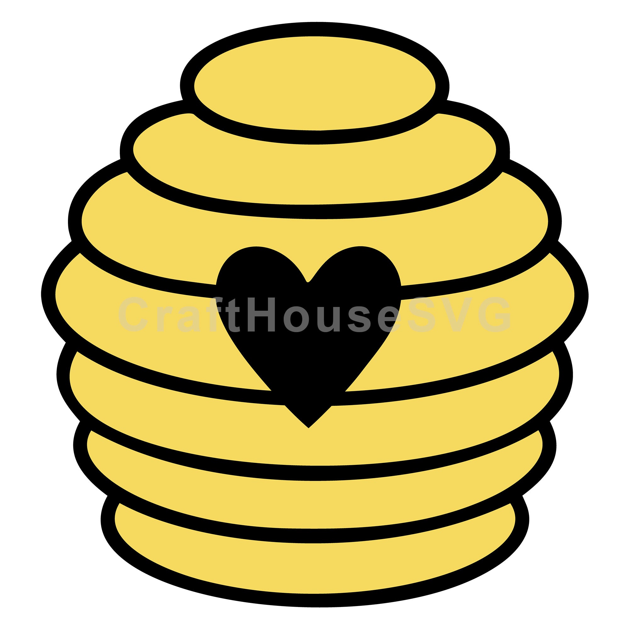 Heart Beehive Layered SVG