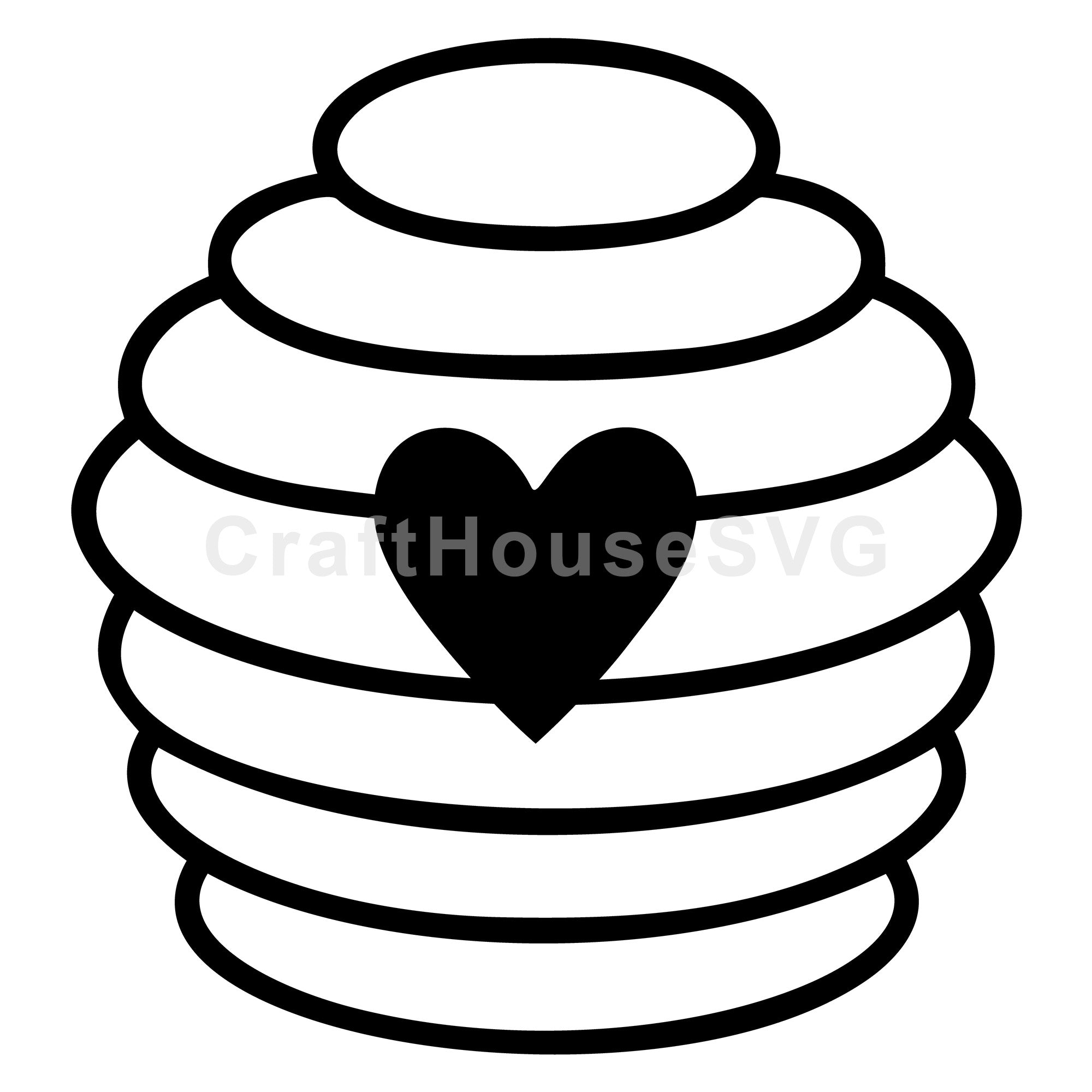 Heart Beehive Silhouette SVG