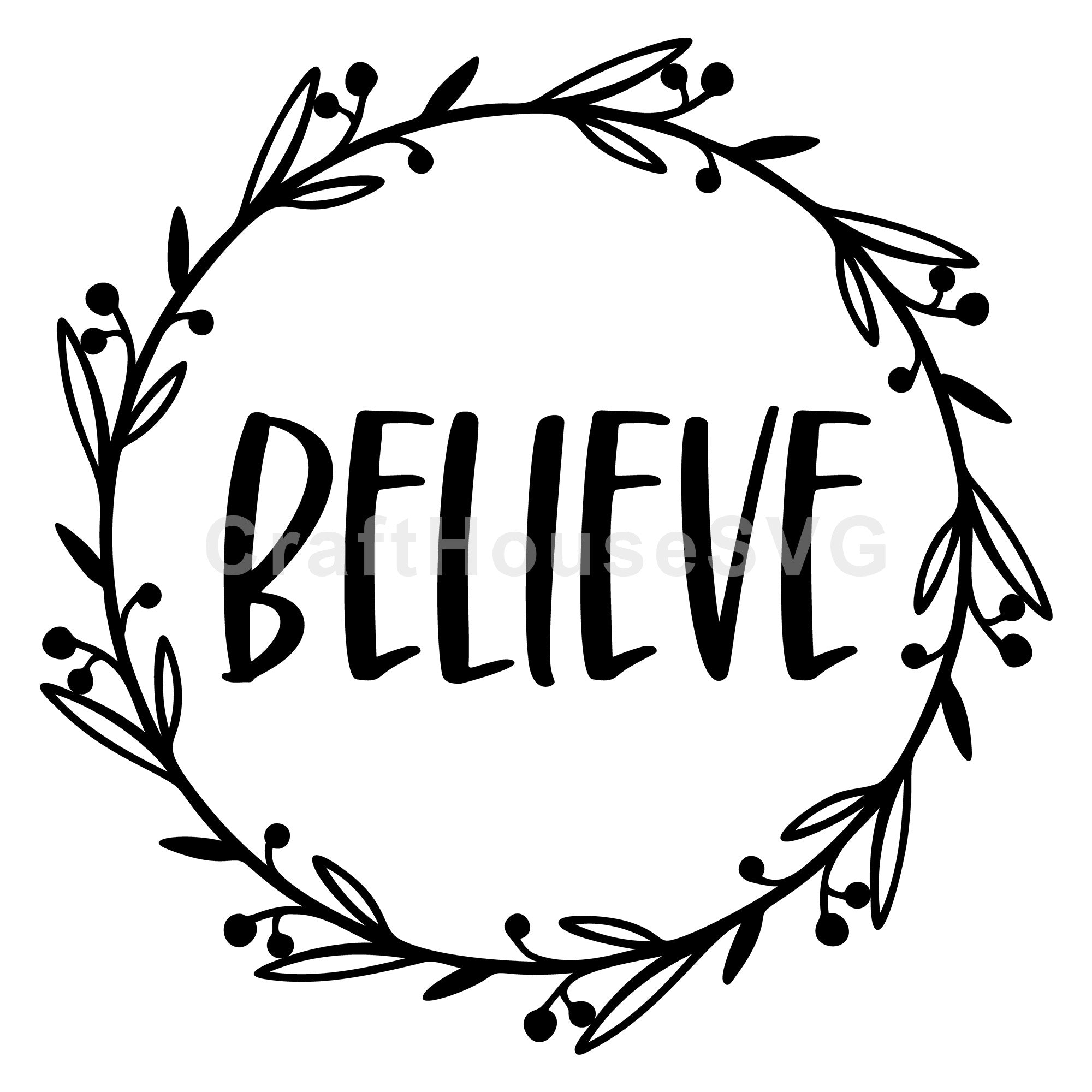 Believe Christmas Ornament SVG