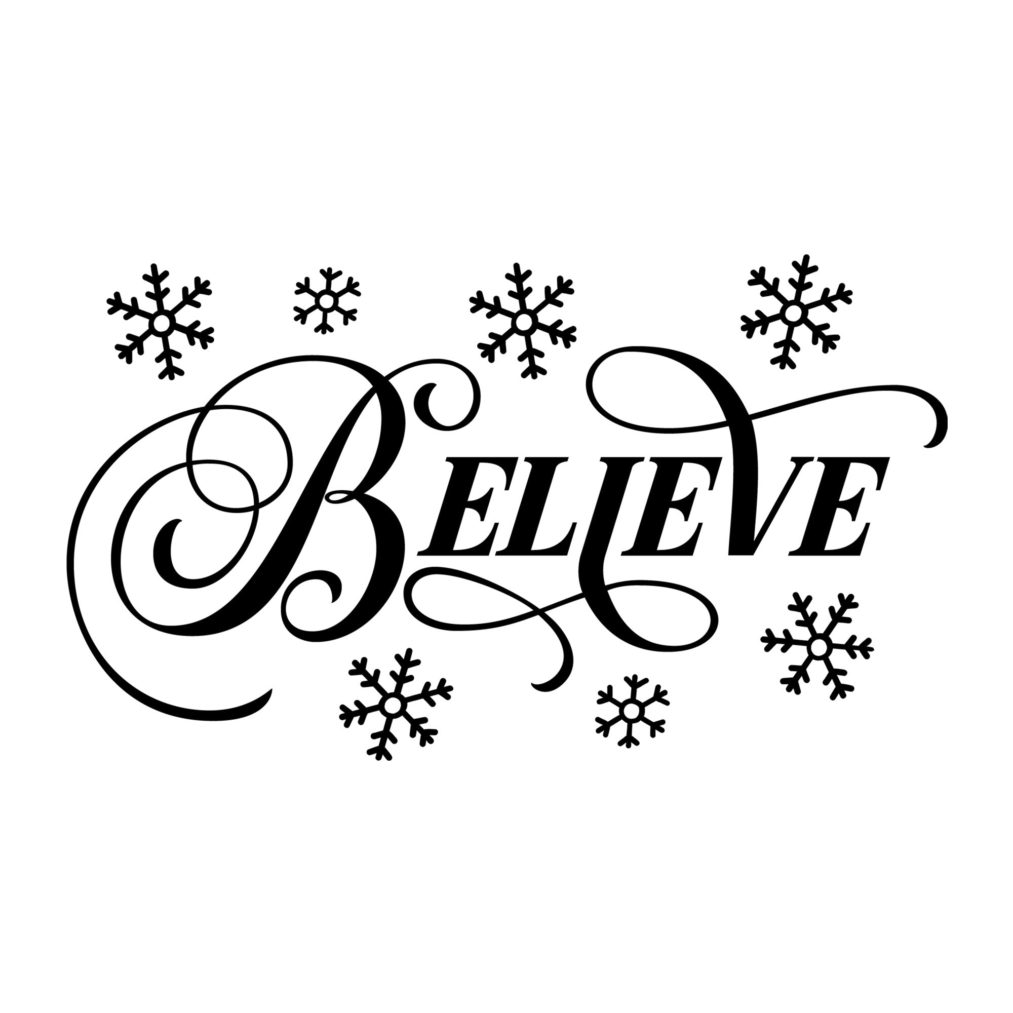 Believe SVG for Cricut, Silhouette, laser cutting, vinyl, sublimation, Christmas shirts, signs, decals, mugs, and DIY craft projects.