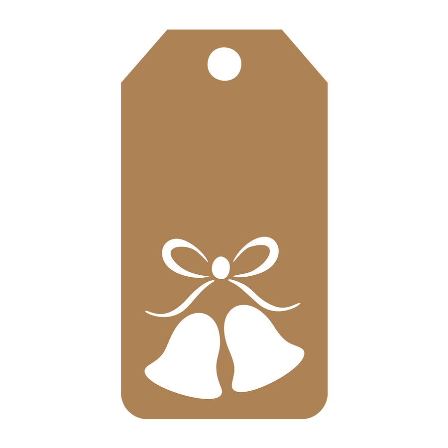 Bells Gift Tag SVG design for Cricut, Silhouette, laser cutting, vinyl, sublimation, gift tags, and craft projects.