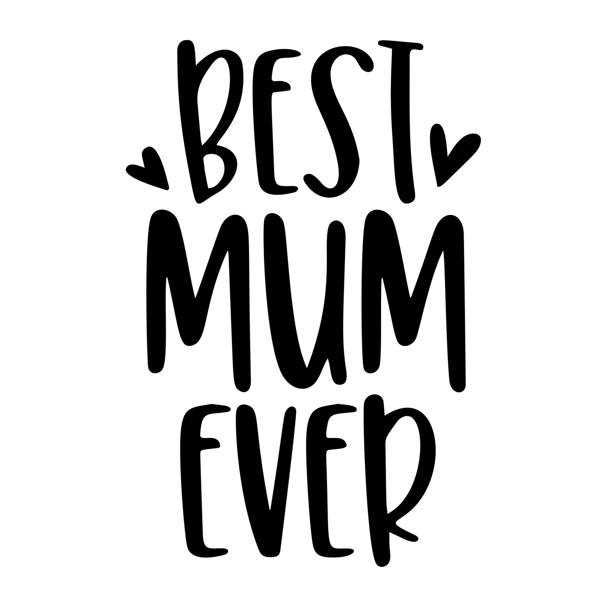 Best Mum Ever SVG design for Cricut, Silhouette, laser cutting, vinyl, sublimation, and mom craft projects.