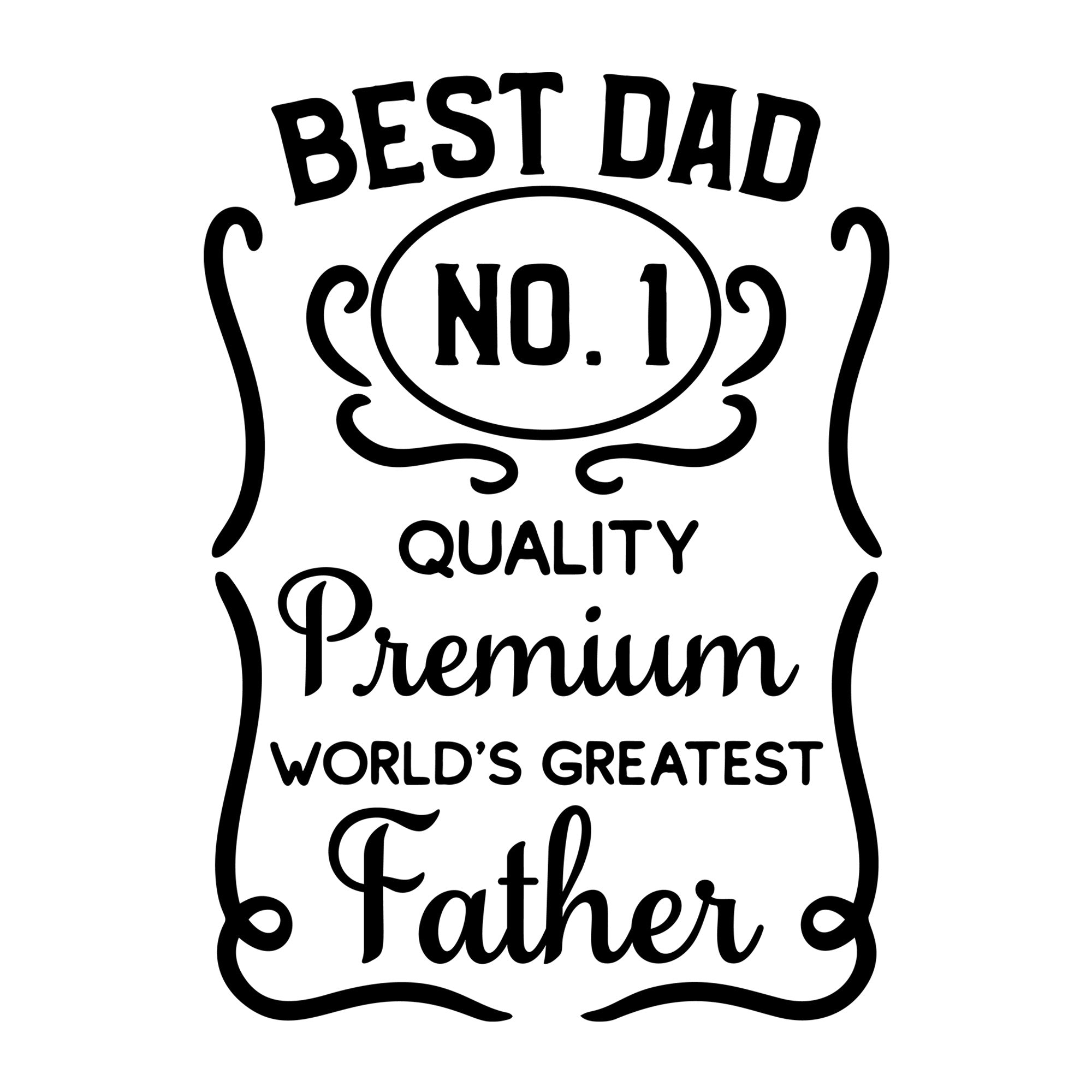 Best Dad No 1 SVG design for Cricut, Silhouette, laser cutting, vinyl, sublimation, and Father's Day craft projects.