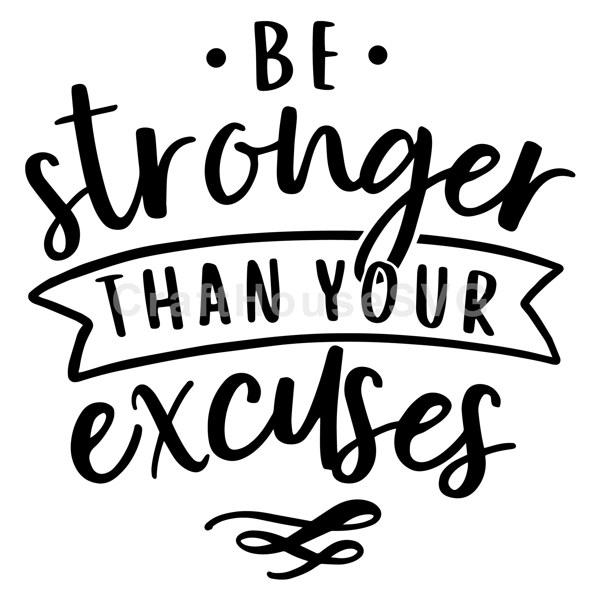 Be stronger than your excuses SVG | M51F | Motivational SVG cut file