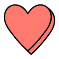 Blank Coral Conversation Heart SVG design for Cricut, Silhouette, laser cutting, vinyl, sublimation, Valentine conversation hearts, and craft projects.