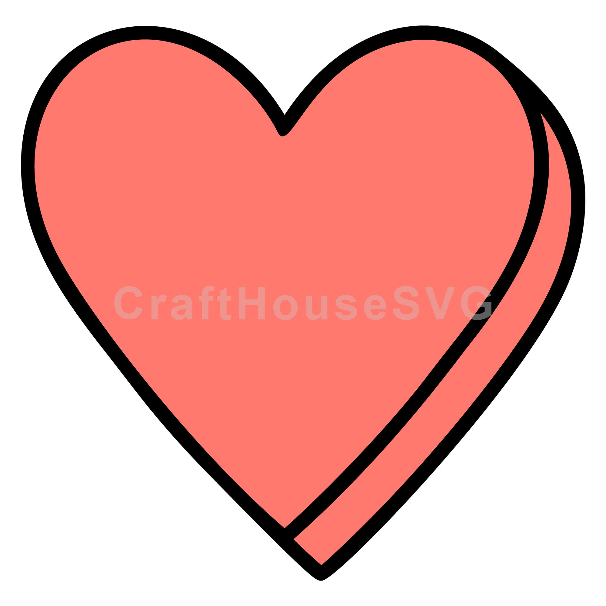 Blank Coral Conversation Heart SVG