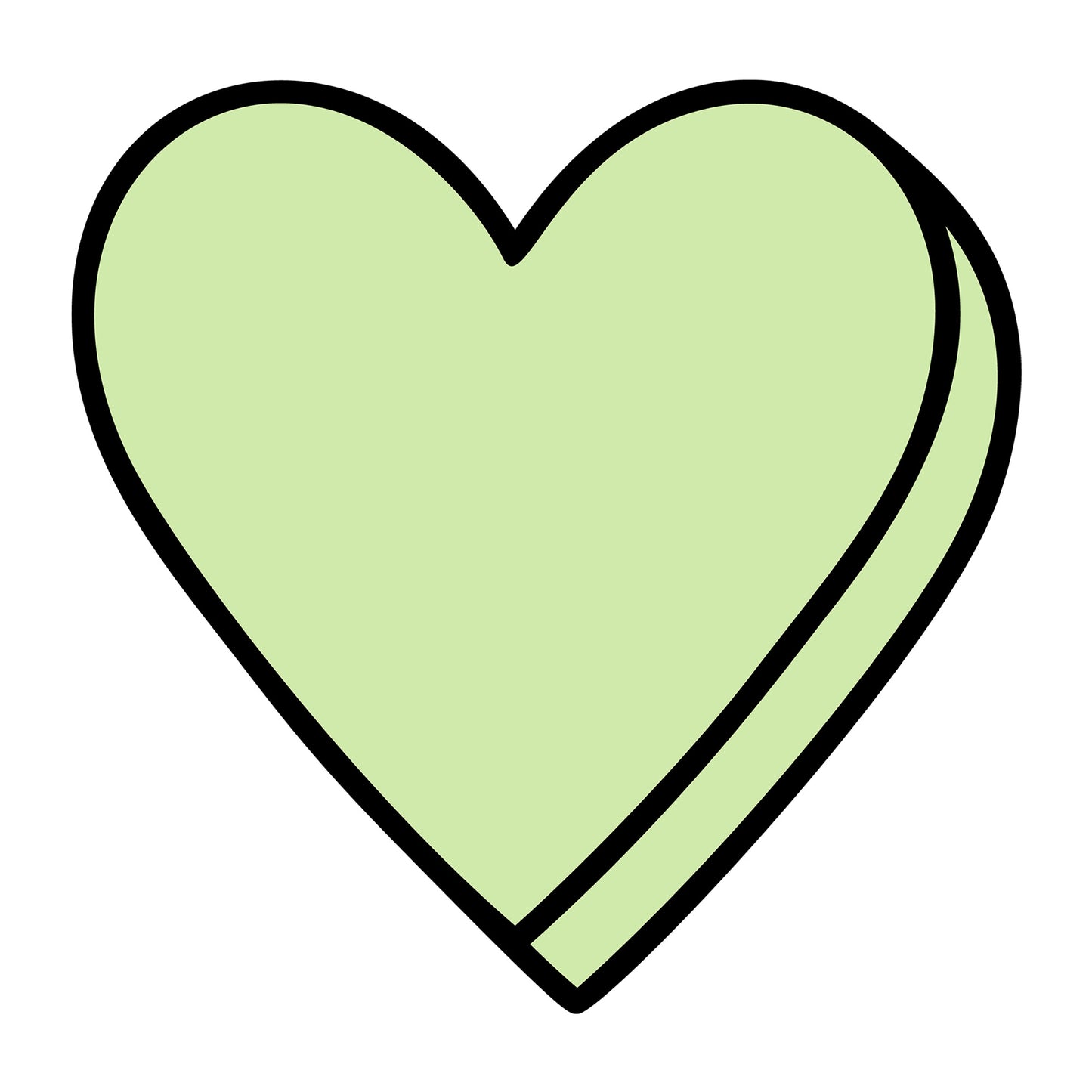 Blank Green Conversation Heart SVG design for Cricut, Silhouette, laser cutting, vinyl, sublimation, Valentine conversation hearts, and craft projects.