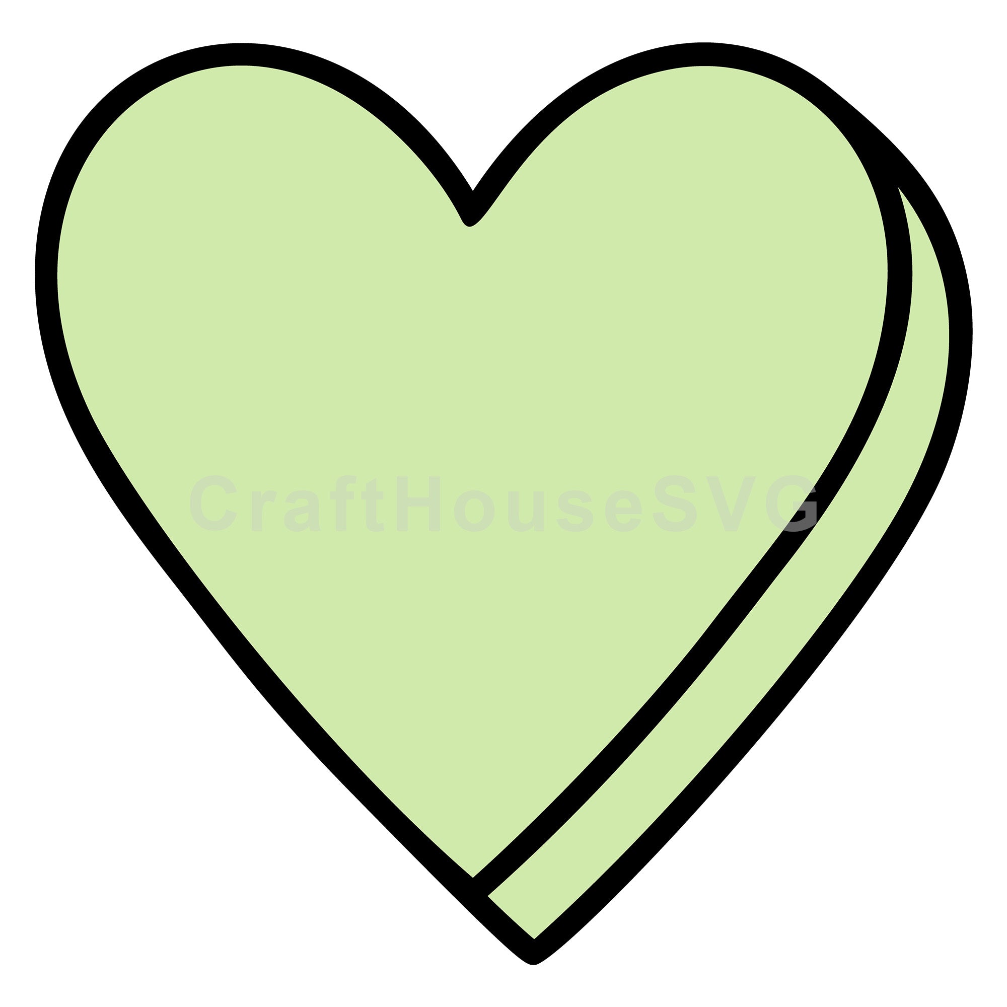 Blank Green Conversation Heart SVG