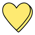Blank Yellow Conversation Heart SVG design for Cricut, Silhouette, laser cutting, vinyl, sublimation, Valentine conversation hearts, and craft projects.