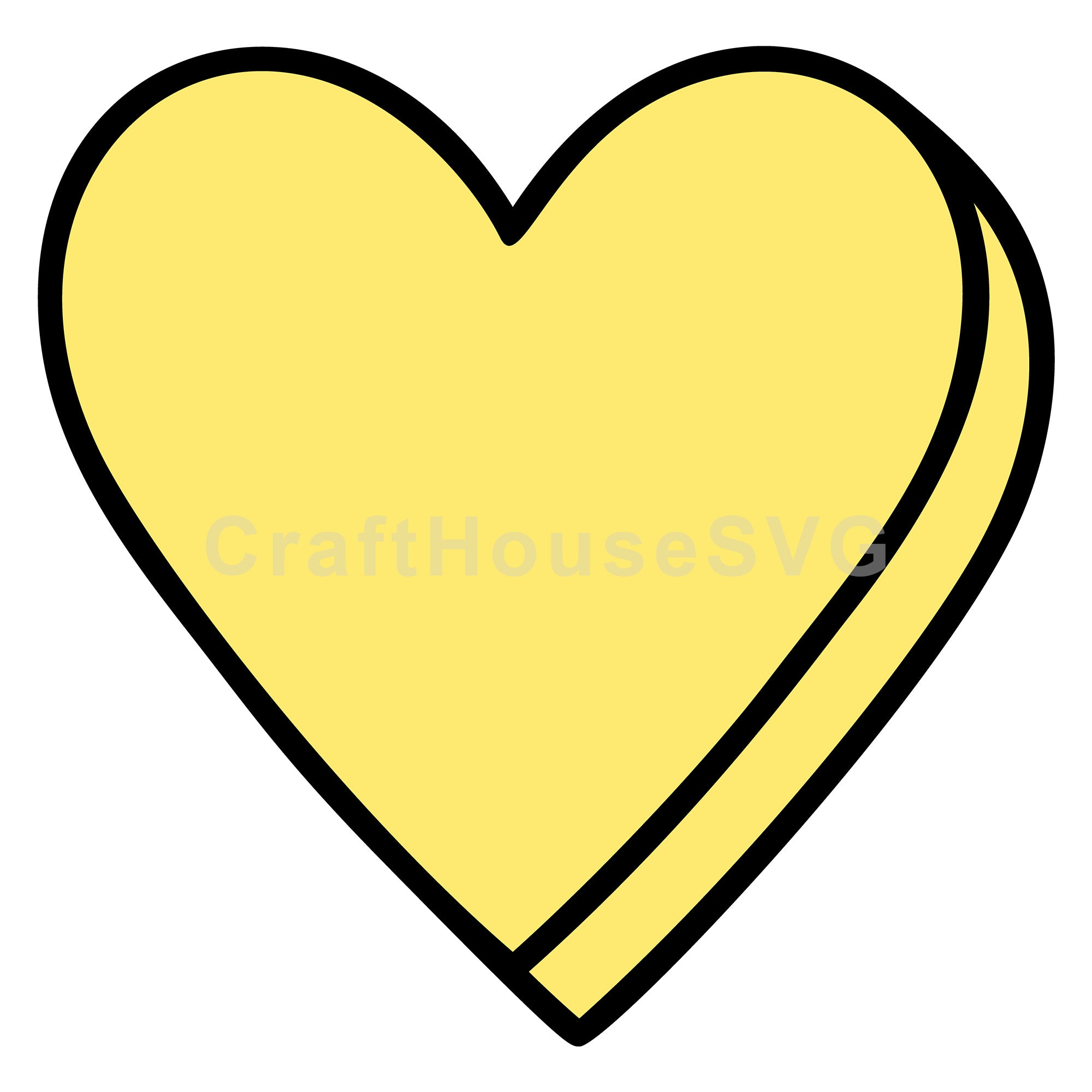 Blank Yellow Conversation Heart SVG