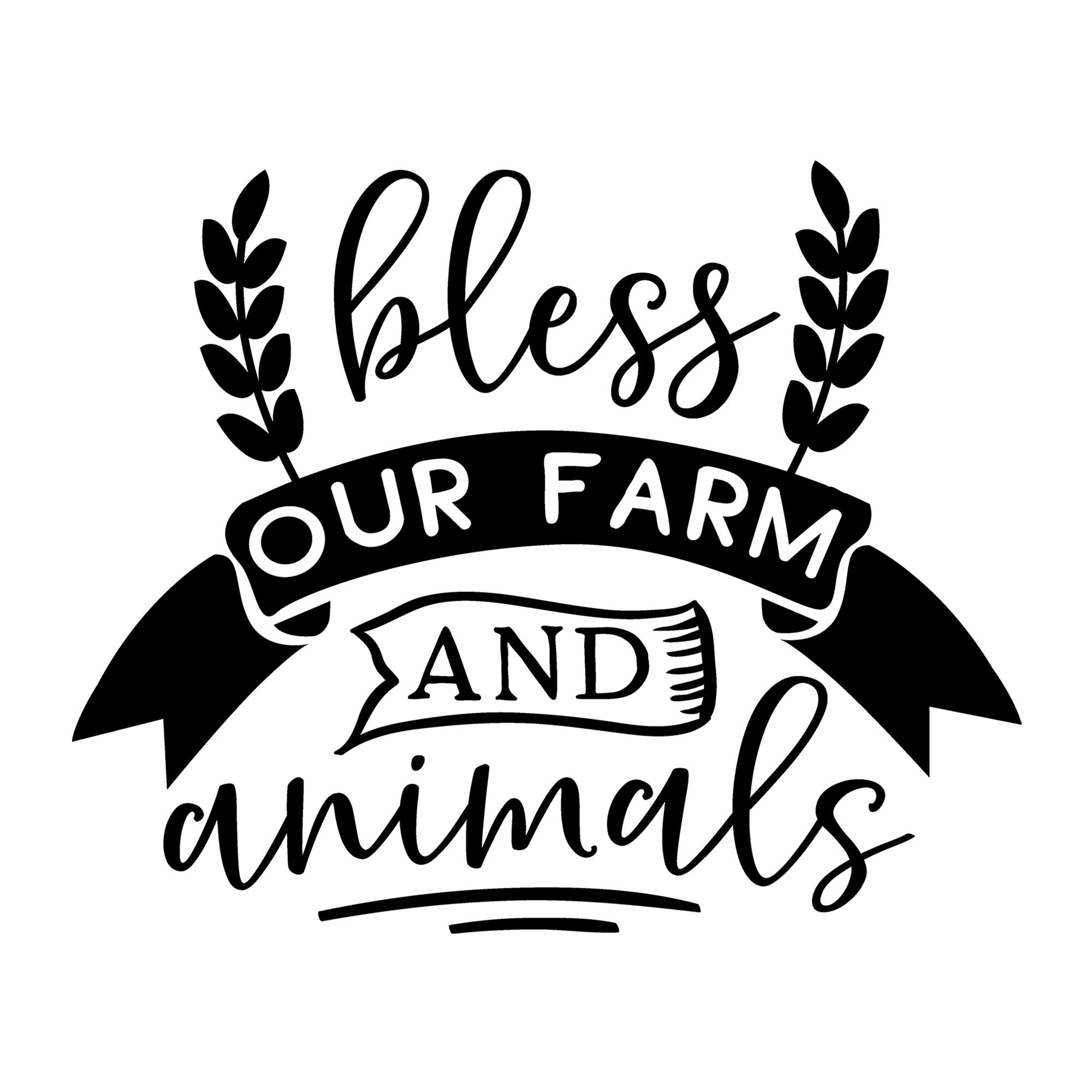 Bless our Farm and Animals SVG design for Cricut, Silhouette, laser cutting, vinyl, sublimation, farmhouse signs, shirts, decals, mugs, and DIY craft projects.