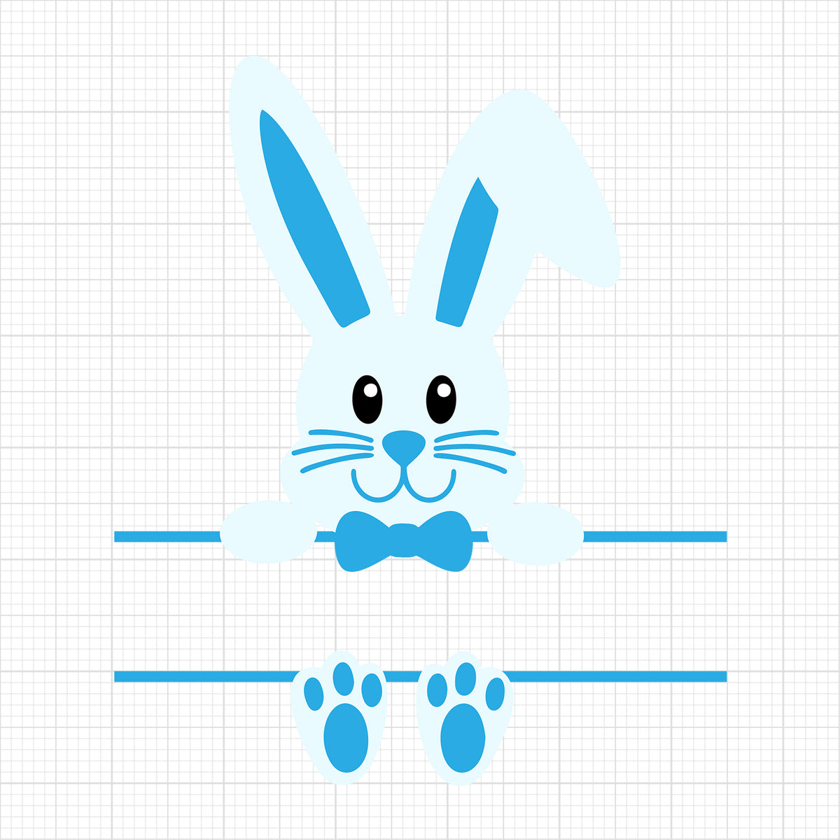Blue split monogram bunny