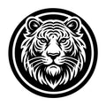 Bold Tiger Face in Circular Design SVG design for Cricut, Silhouette, laser cutting, vinyl, sublimation, and craft projects.