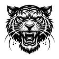 Bold Tiger Head Illustration Showing Fierce Expression SVG design for Cricut, Silhouette, laser cutting, vinyl, sublimation, and craft projects.