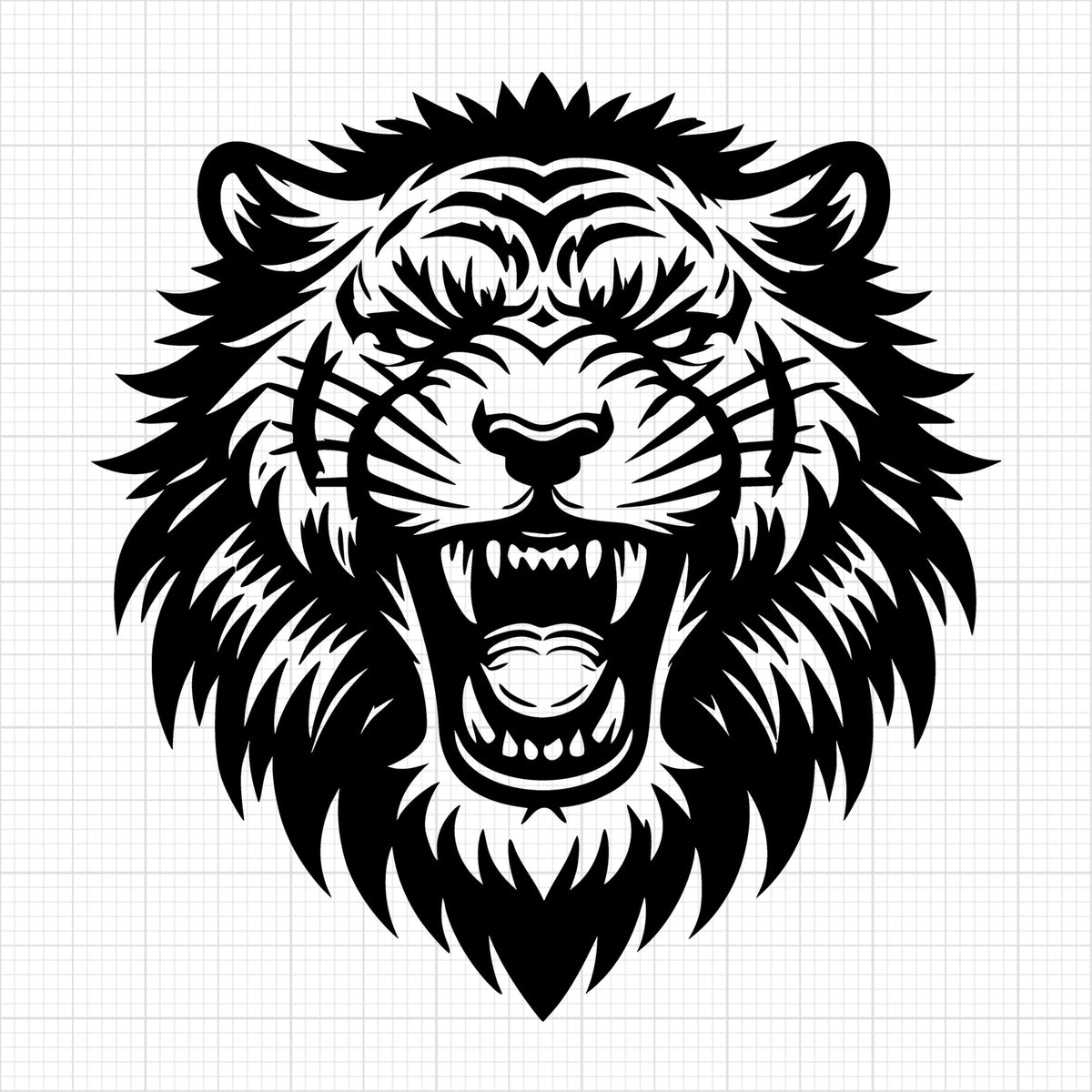 Bold Lion Silhouette With Fierce Expression