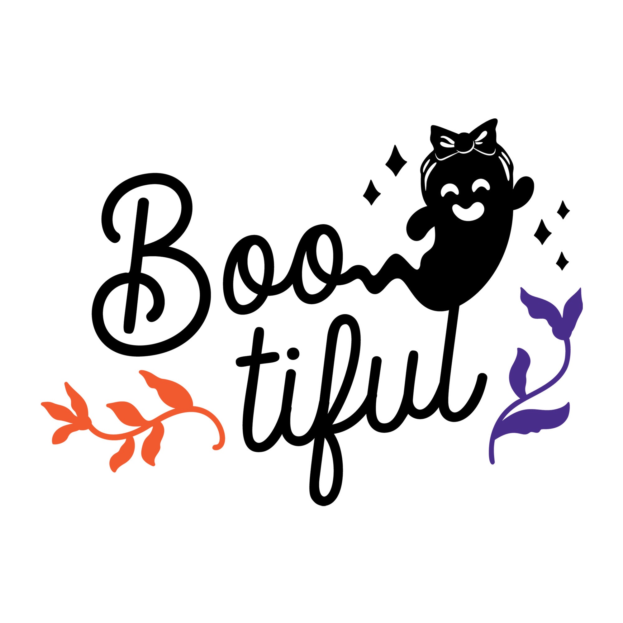Boo-tiful SVG design for Cricut, Silhouette, laser cutting, vinyl, sublimation, and Halloween craft projects.