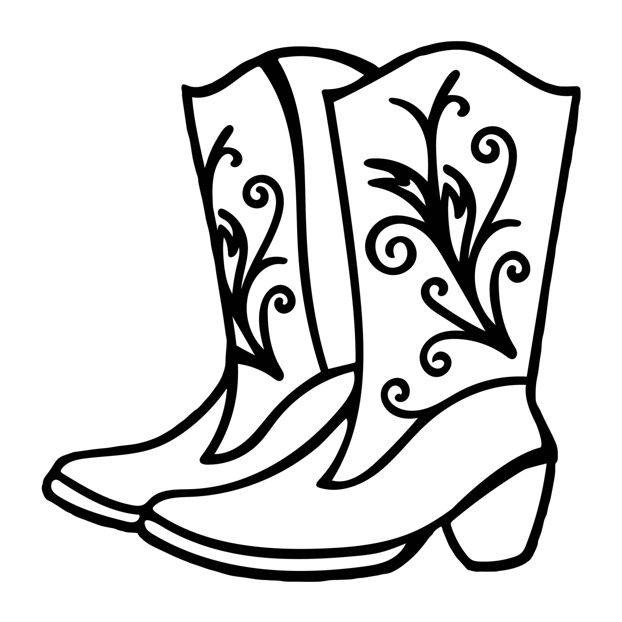 Boots SVG design for Cricut, Silhouette, laser cutting, vinyl, sublimation, shirts, decals, and western craft projects.