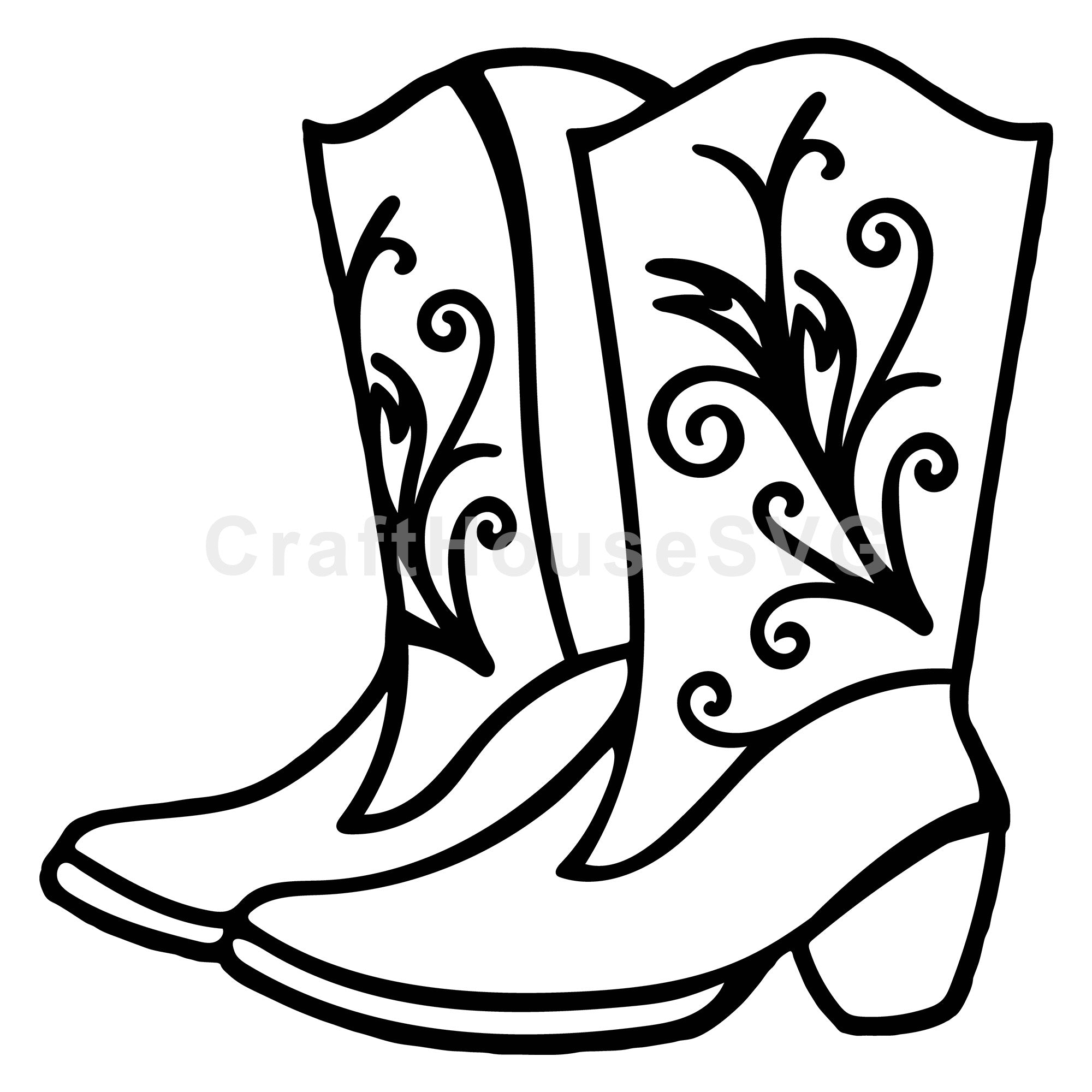 Cowgirl Cowboy Boots SVG