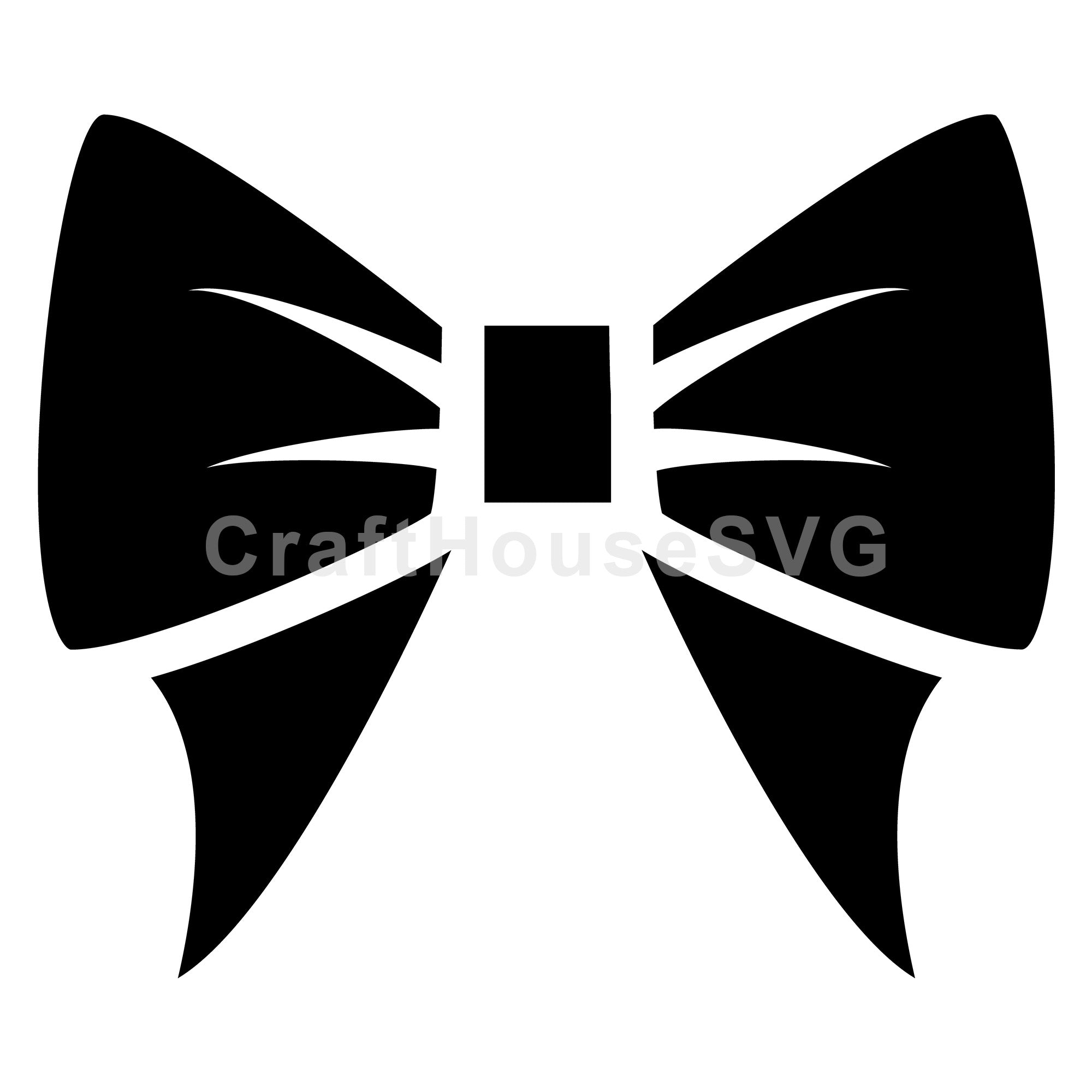 Wide Tail Ribbon Bow SVG