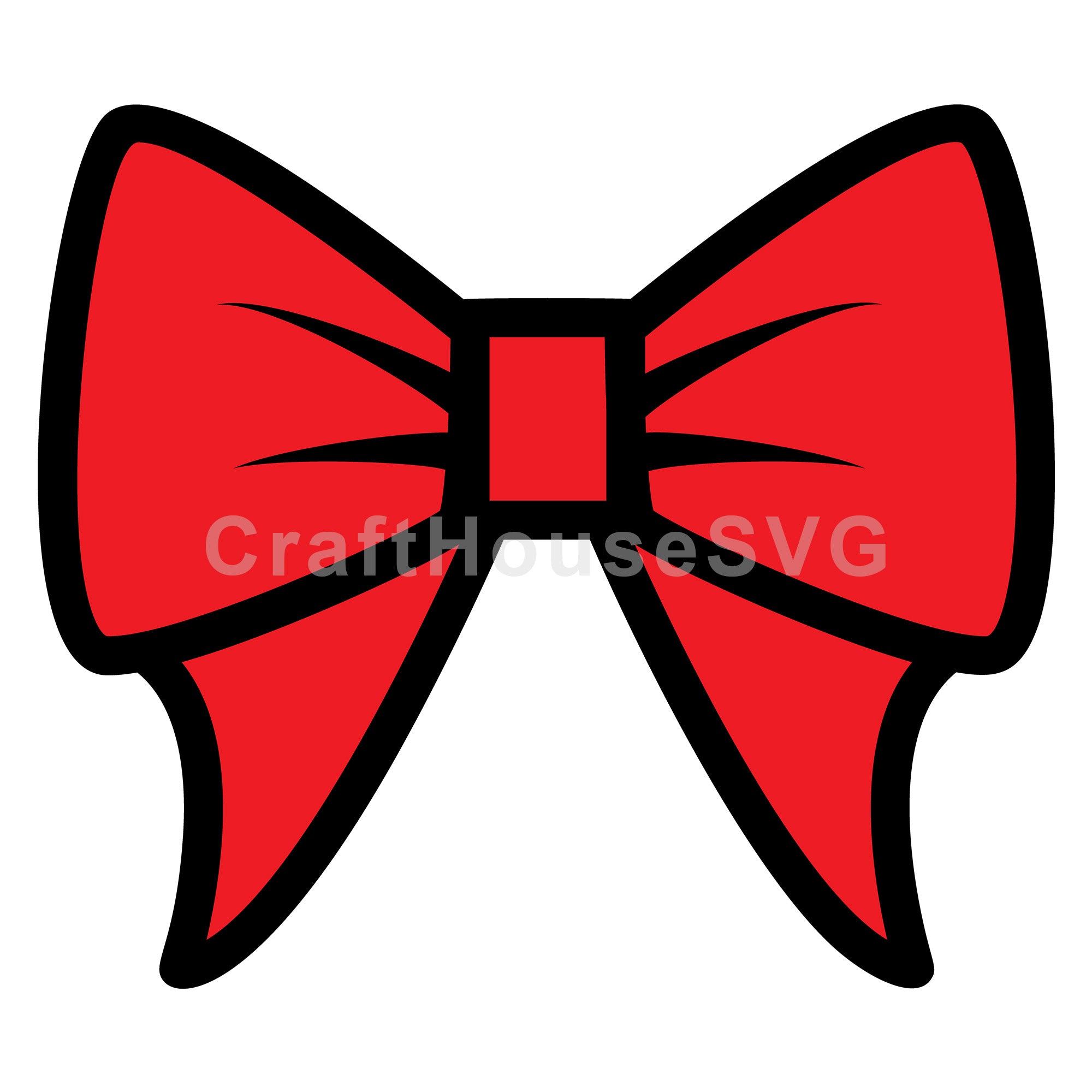 Wide Tail Ribbon Bow Layered SVG