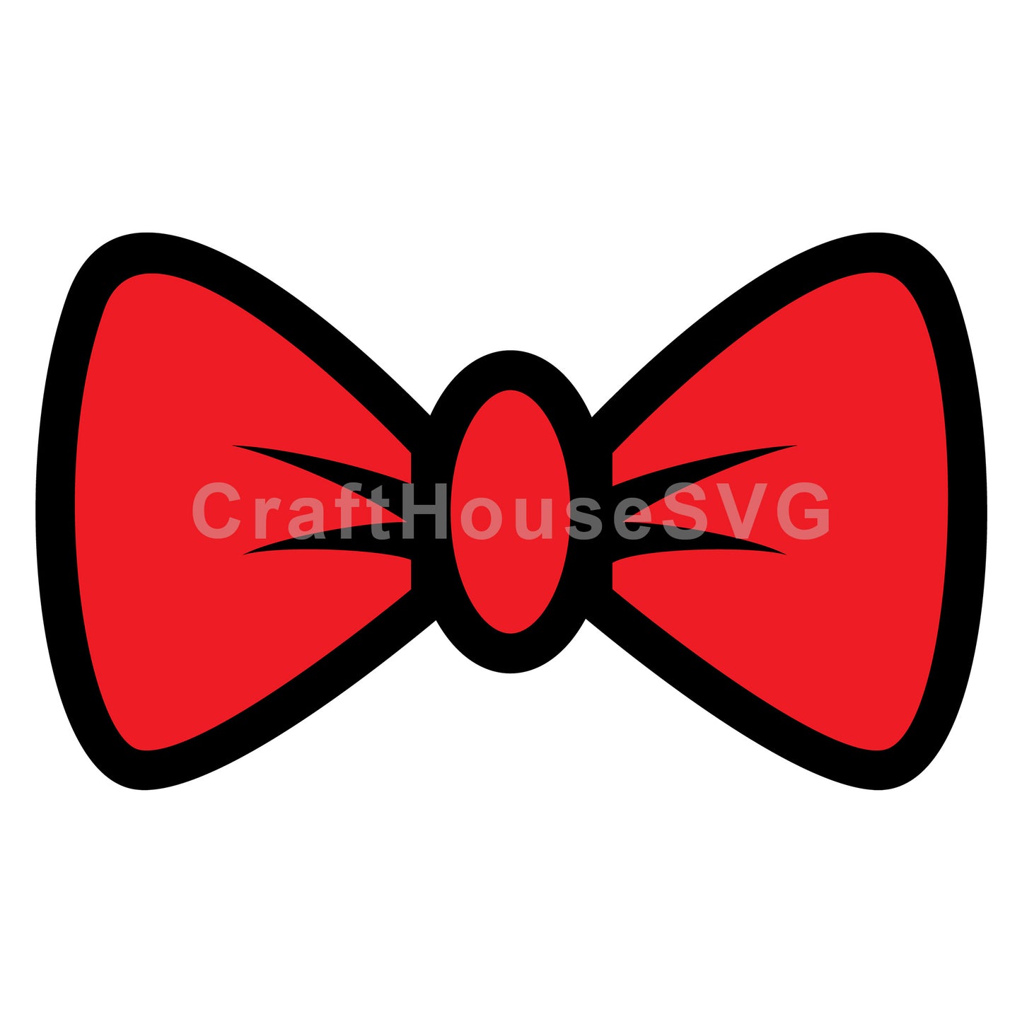 Elegant Oval Bow Layered SVG
