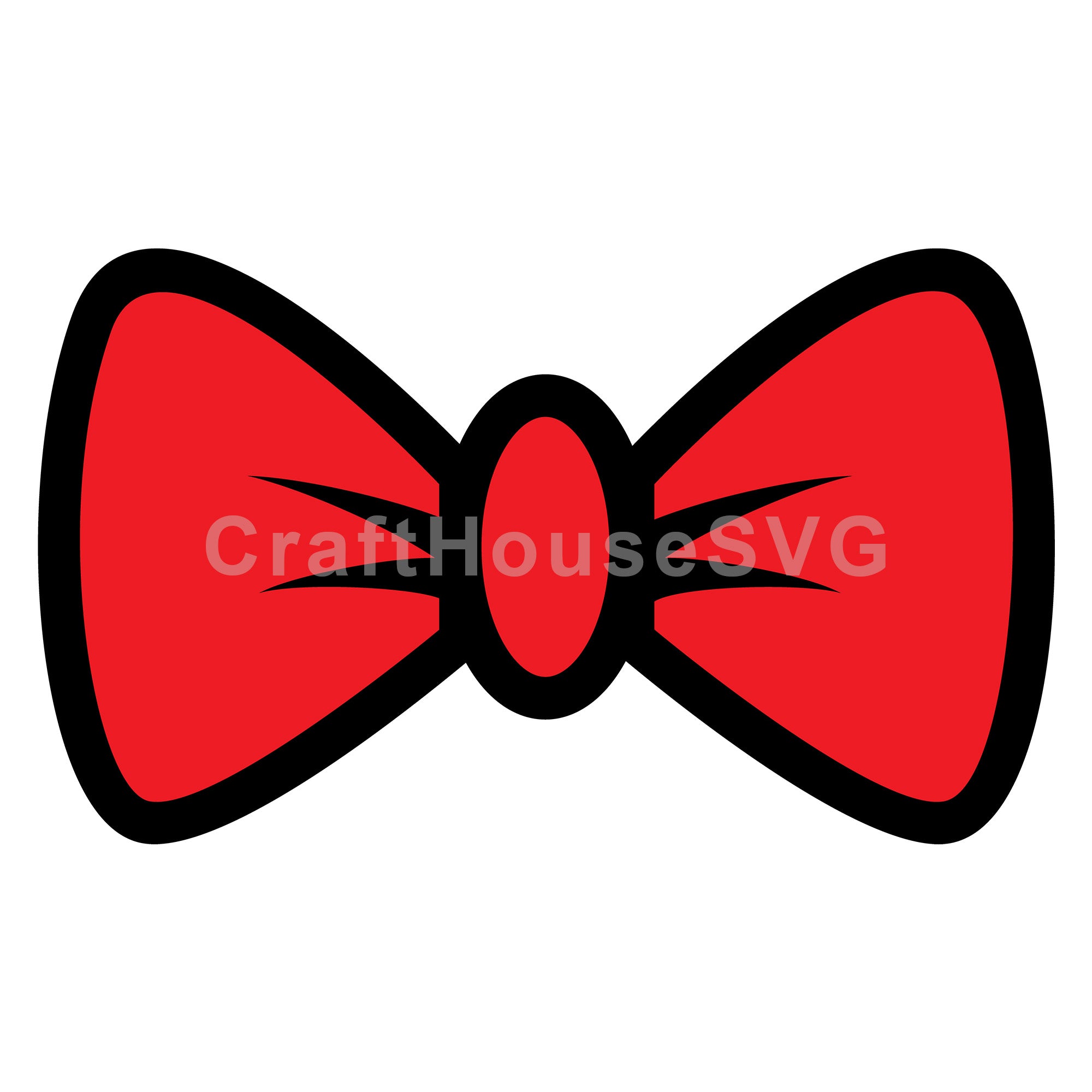 Elegant Oval Bow Layered SVG