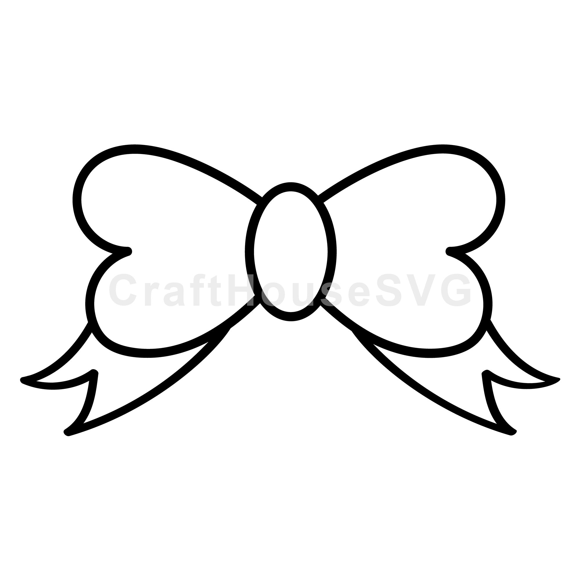 Heart Shaped Ribbon Outline SVG