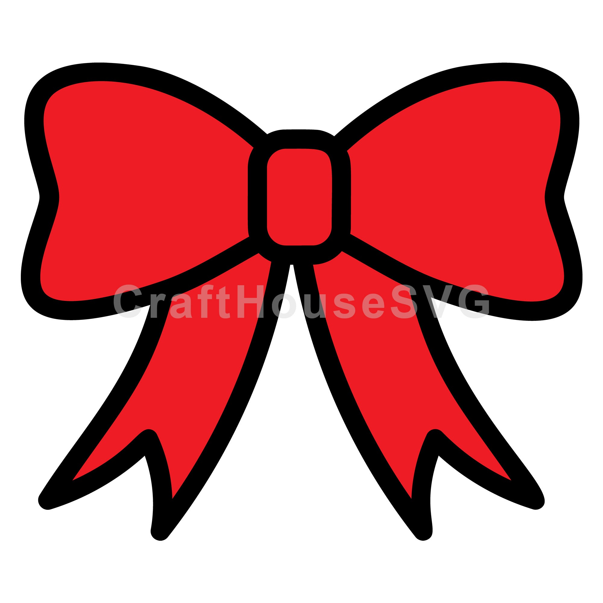 Simple Classic Bow Layered SVG