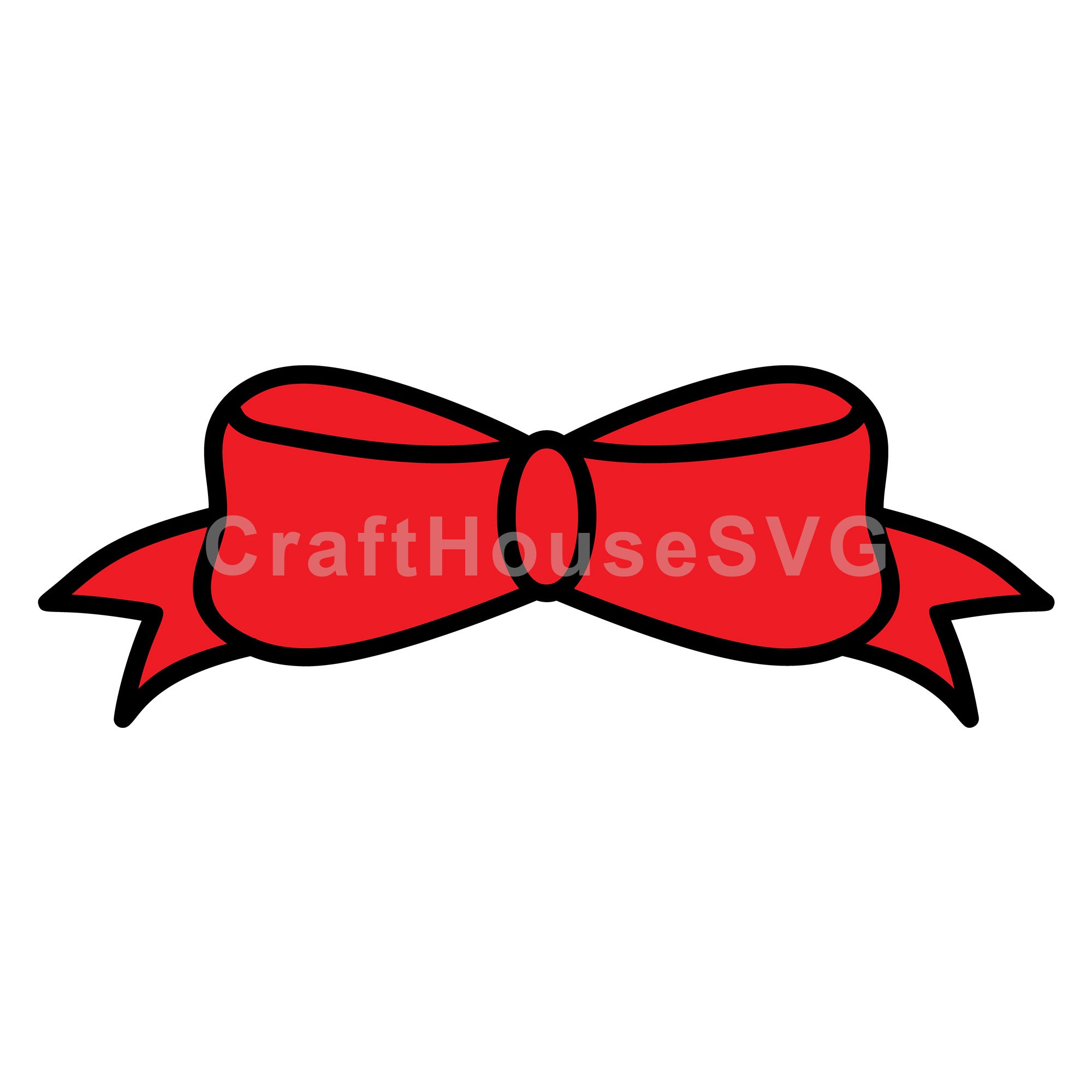 Horizontal Bow with Rounded Ends Layered SVG