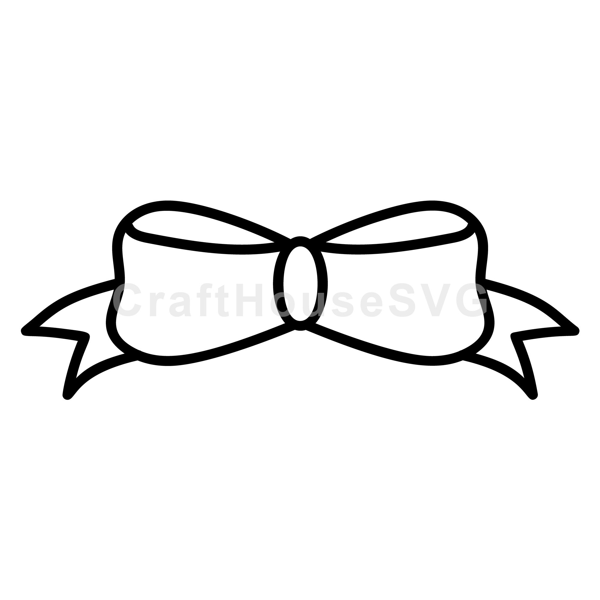 Horizontal Bow with Rounded Ends Outline SVG