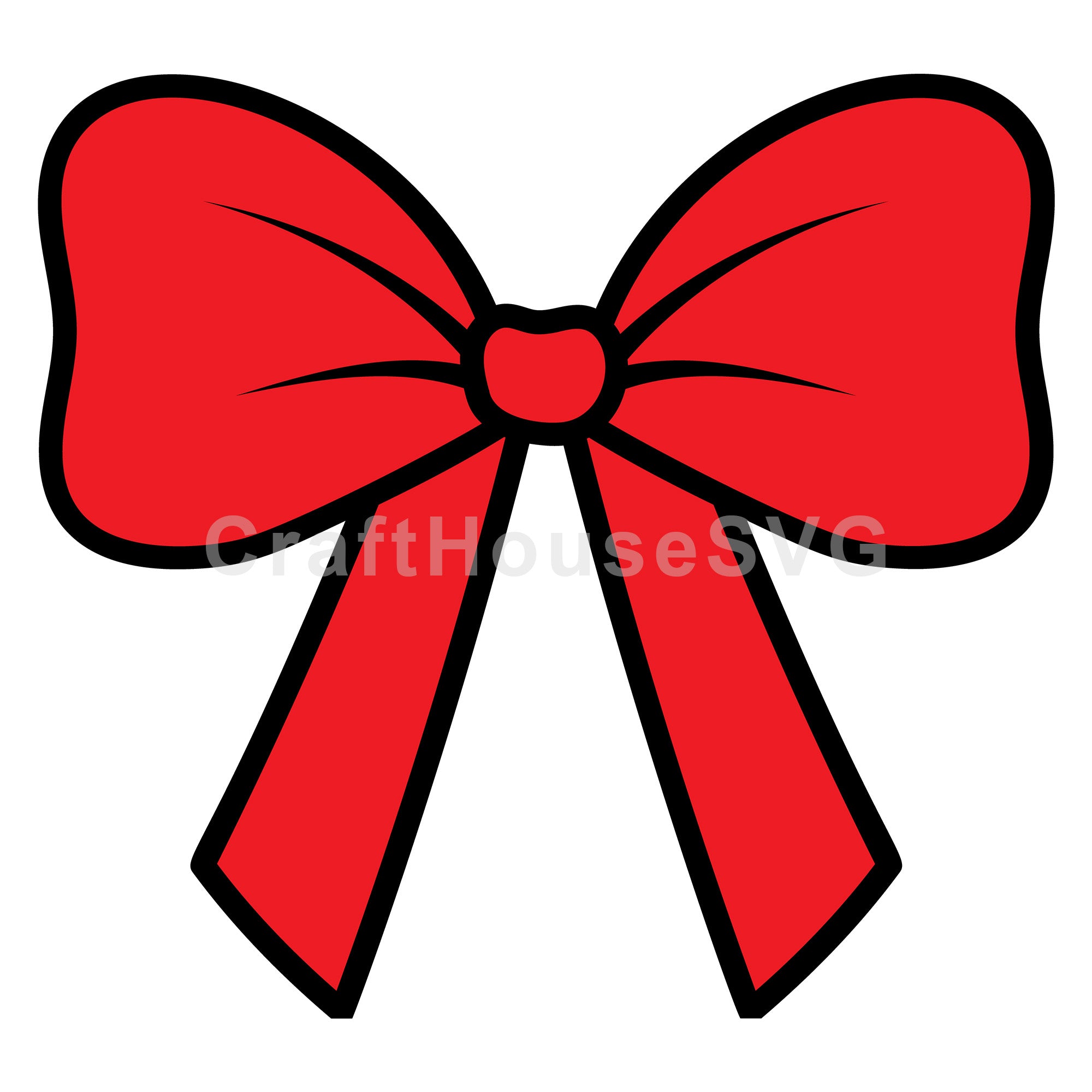 Large Center Knot Bow Layered SVG