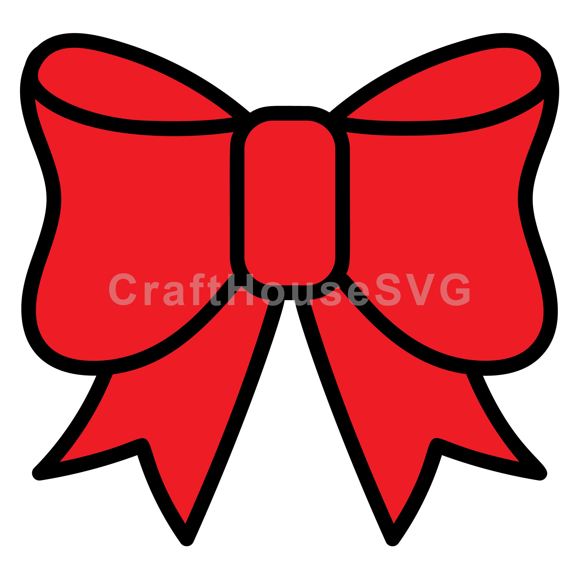 Classic Red Bow Layered SVG