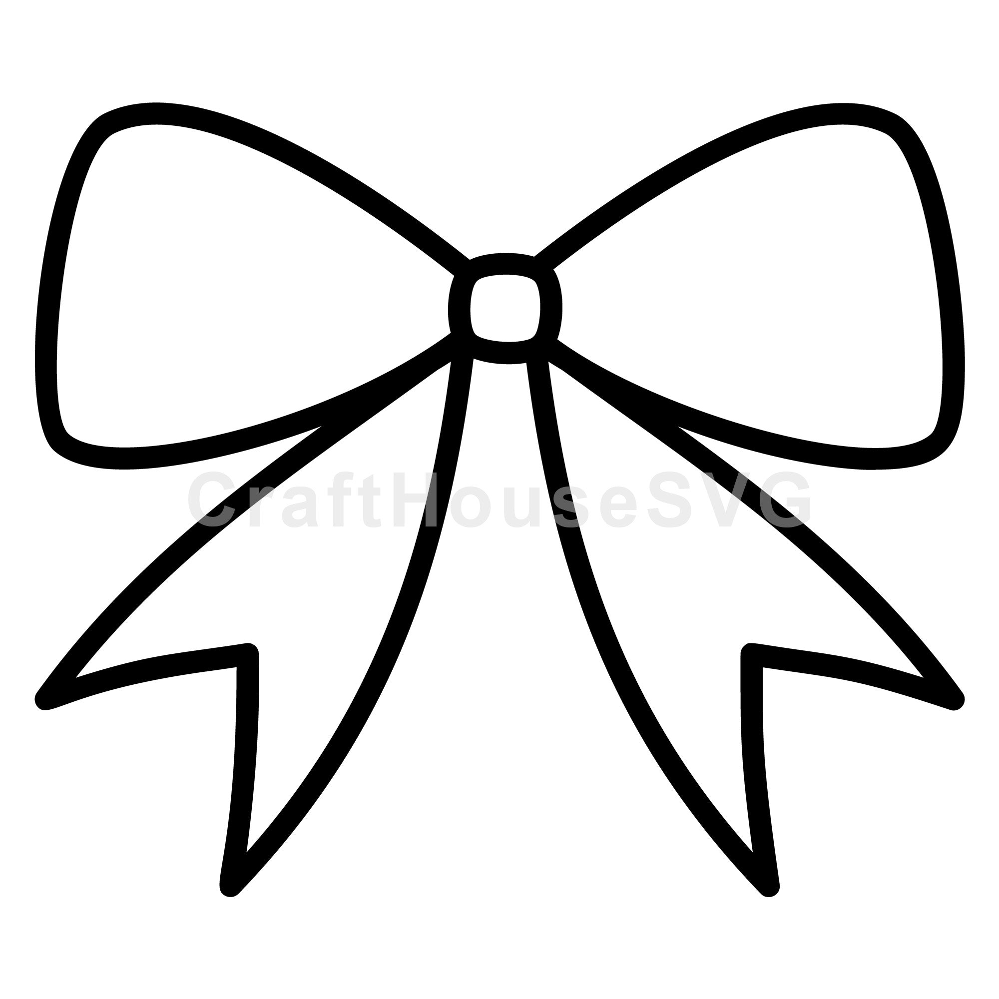 Chic Bow Tie Outline SVG