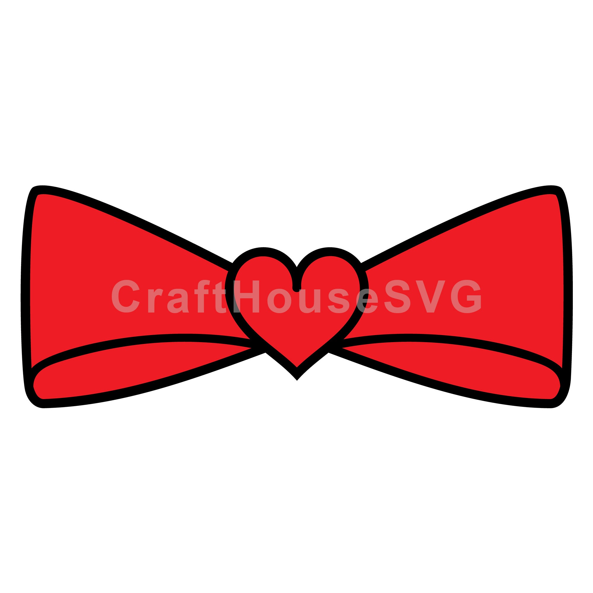 Heart Centered Ribbon Layered SVG